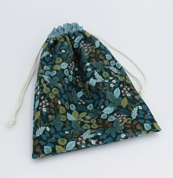 Preview: Projektbeutel/ Handarbeitsbeutel mit Kordel Dancing Leaves